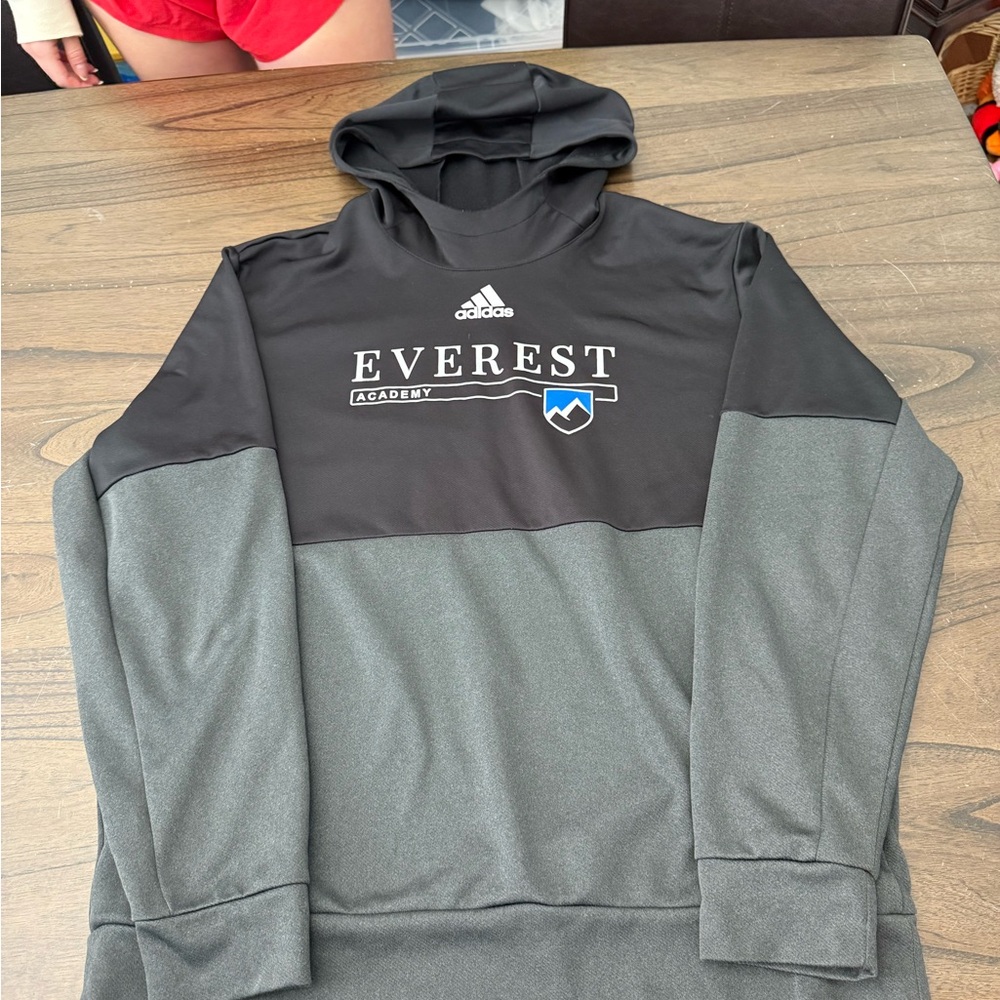 Adidas Men's Two-Tone Black and Gray Hoodie